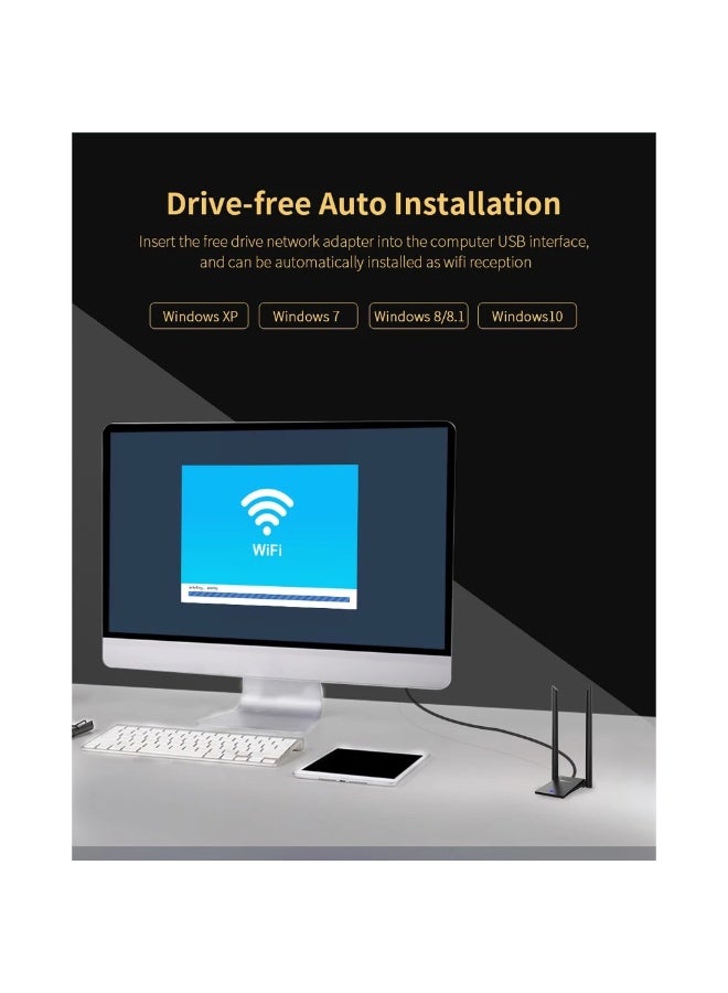 COMFAST 1300Mbps Wireless Wifi Adapter Dual Band USB 2.4+5 GHz 802.11AC 2*6dbi Wifi Antennas CF-WU782ACV2 - Image 4